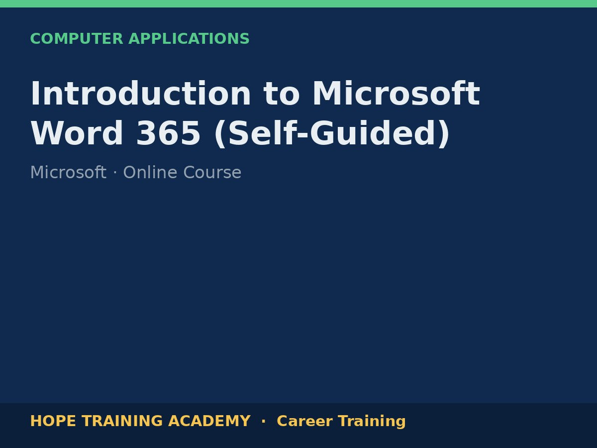 Introduction to Microsoft Word 365 (Self-Guided)