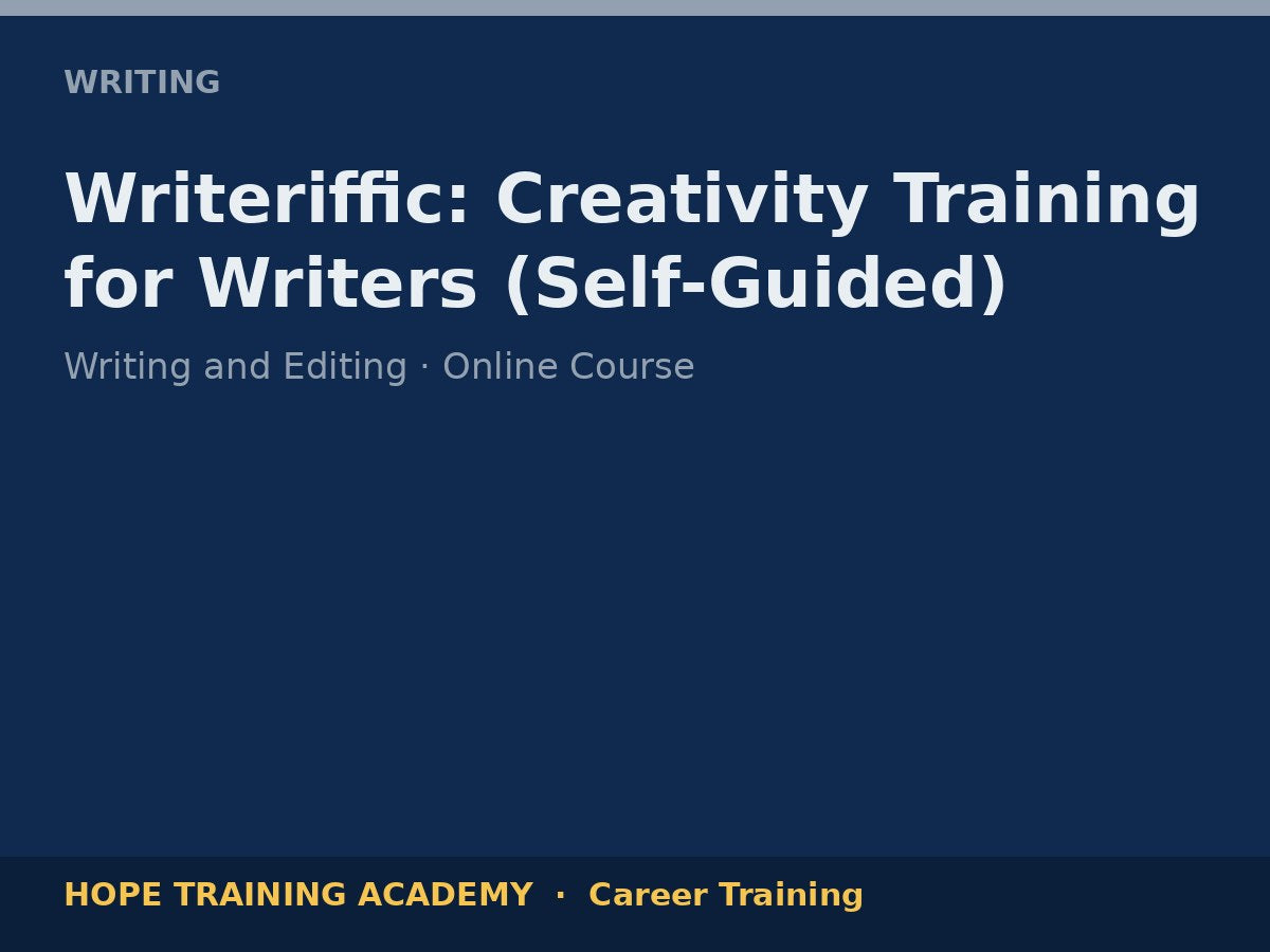 Writeriffic: Creativity Training for Writers (Self-Guided)