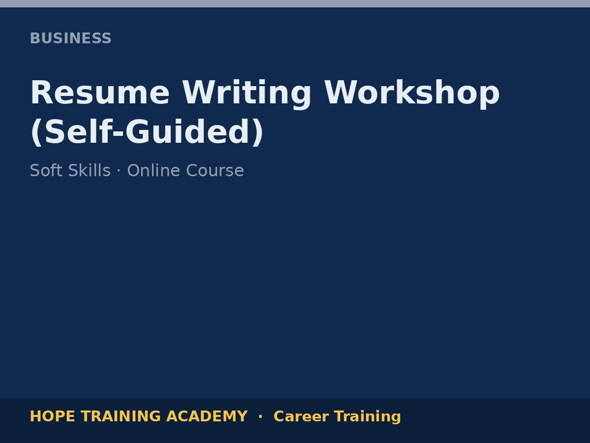 Resume Writing Workshop (Self-Guided)