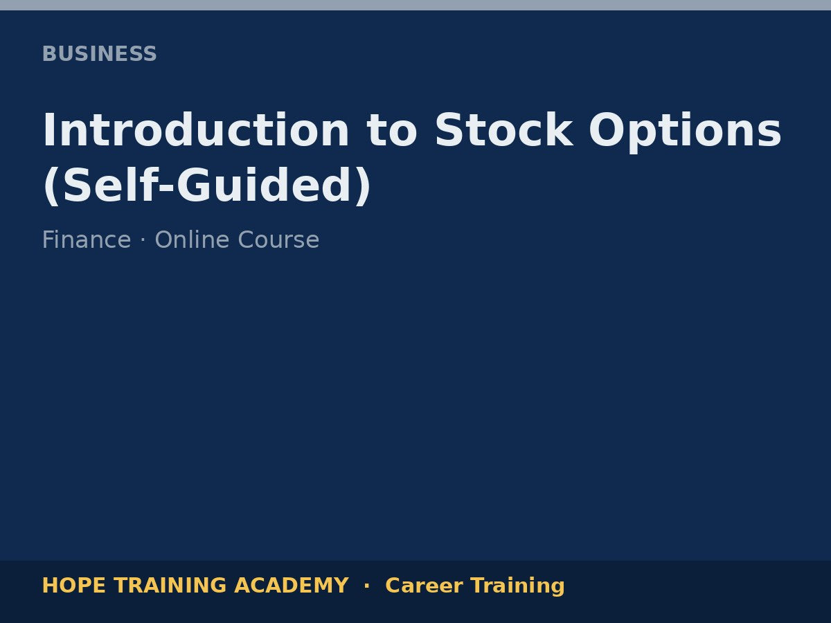 Introduction to Stock Options (Self-Guided)