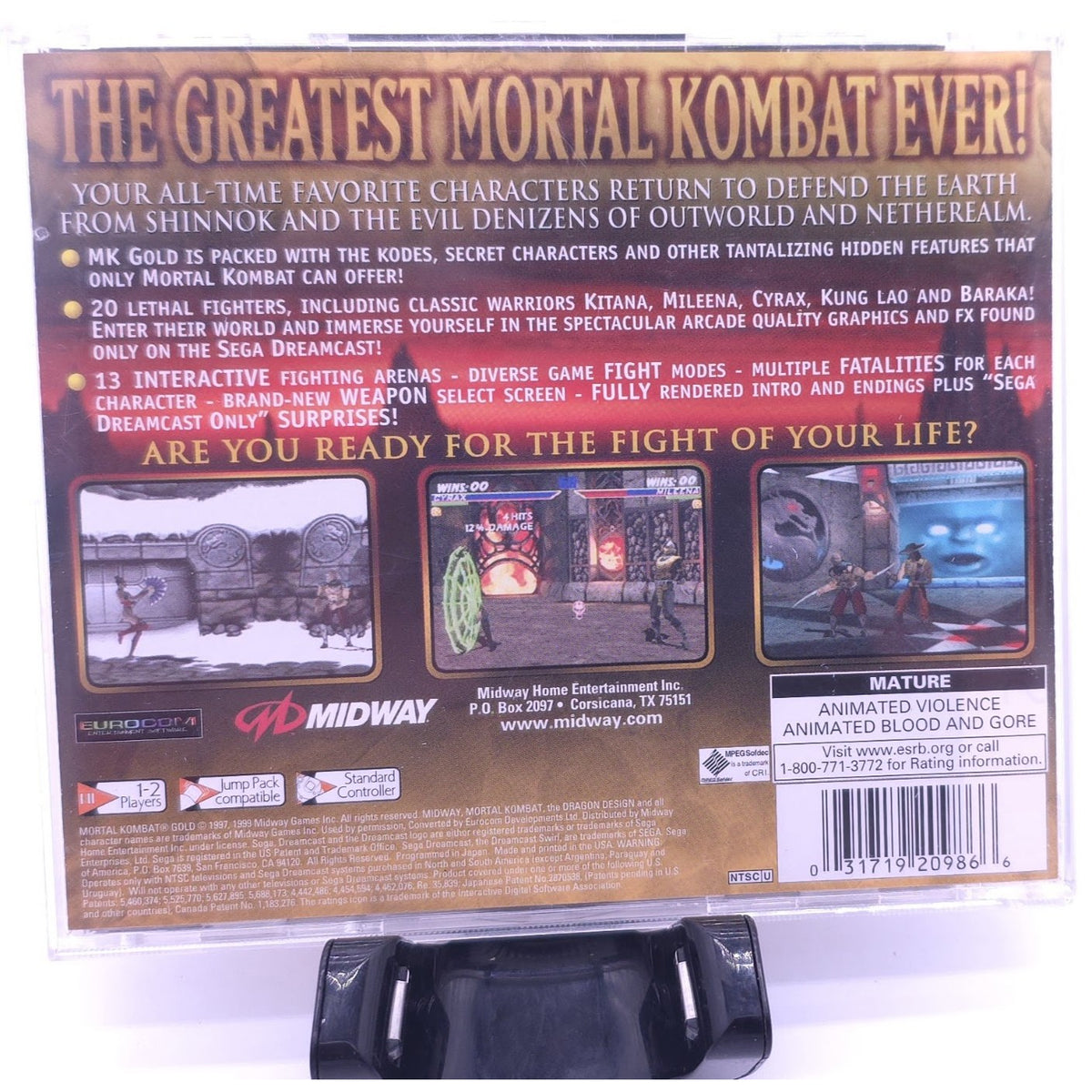 Mortal Kombat Gold DreamCast COMPLETE - RARE - Collector Grade — actual item photo