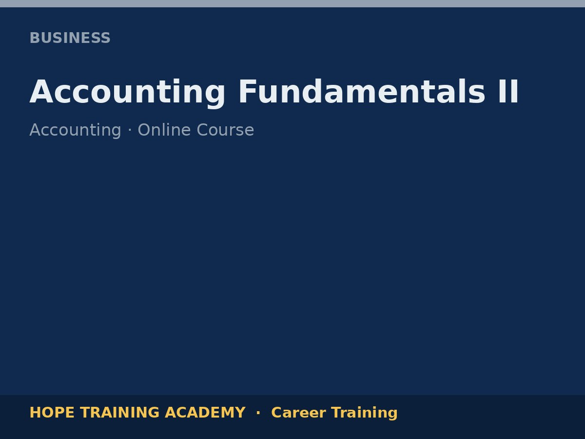 Accounting Fundamentals II