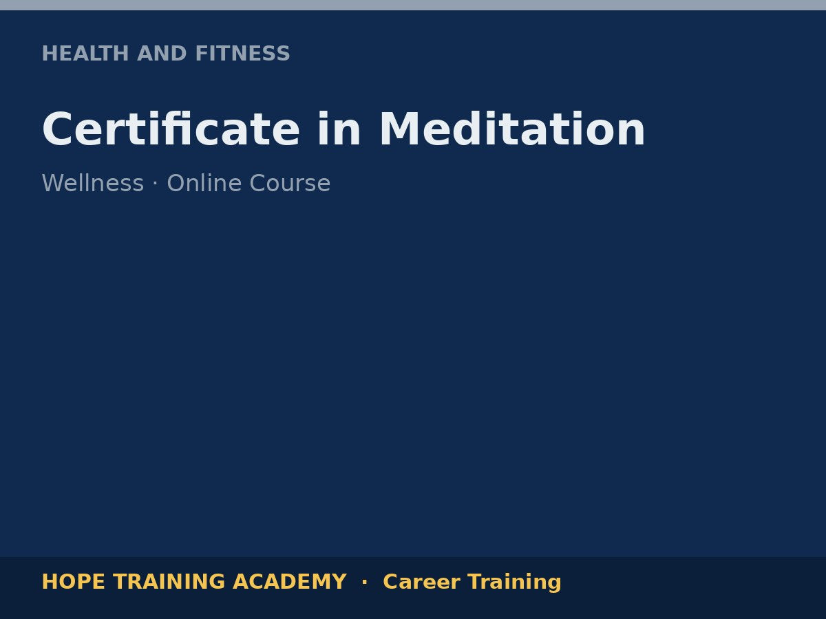 Certificate in Meditation