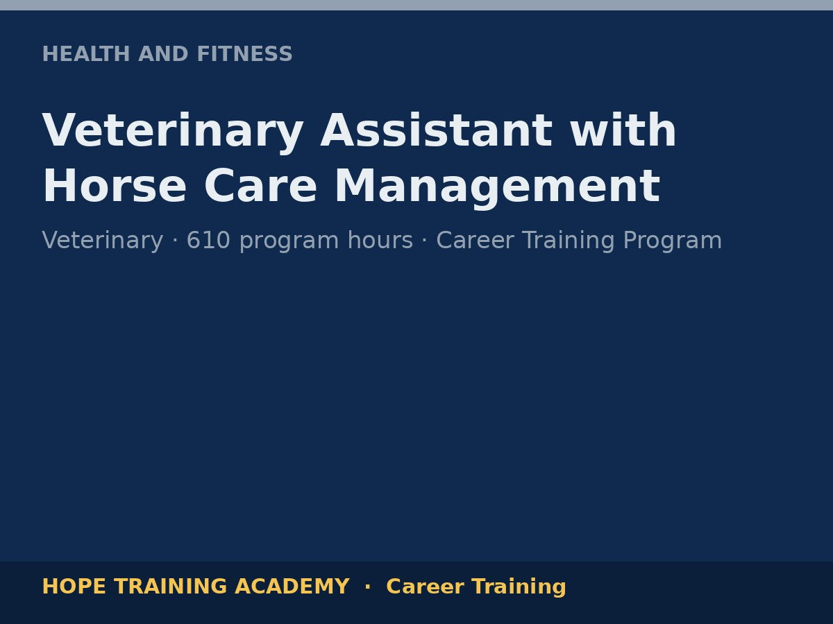 Veterinary Assistant with Horse Care Management