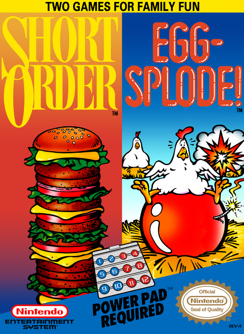 Official Front Cover Box-Art for Short Order / Egg-splode! - Cartridge Scan Pending Upload