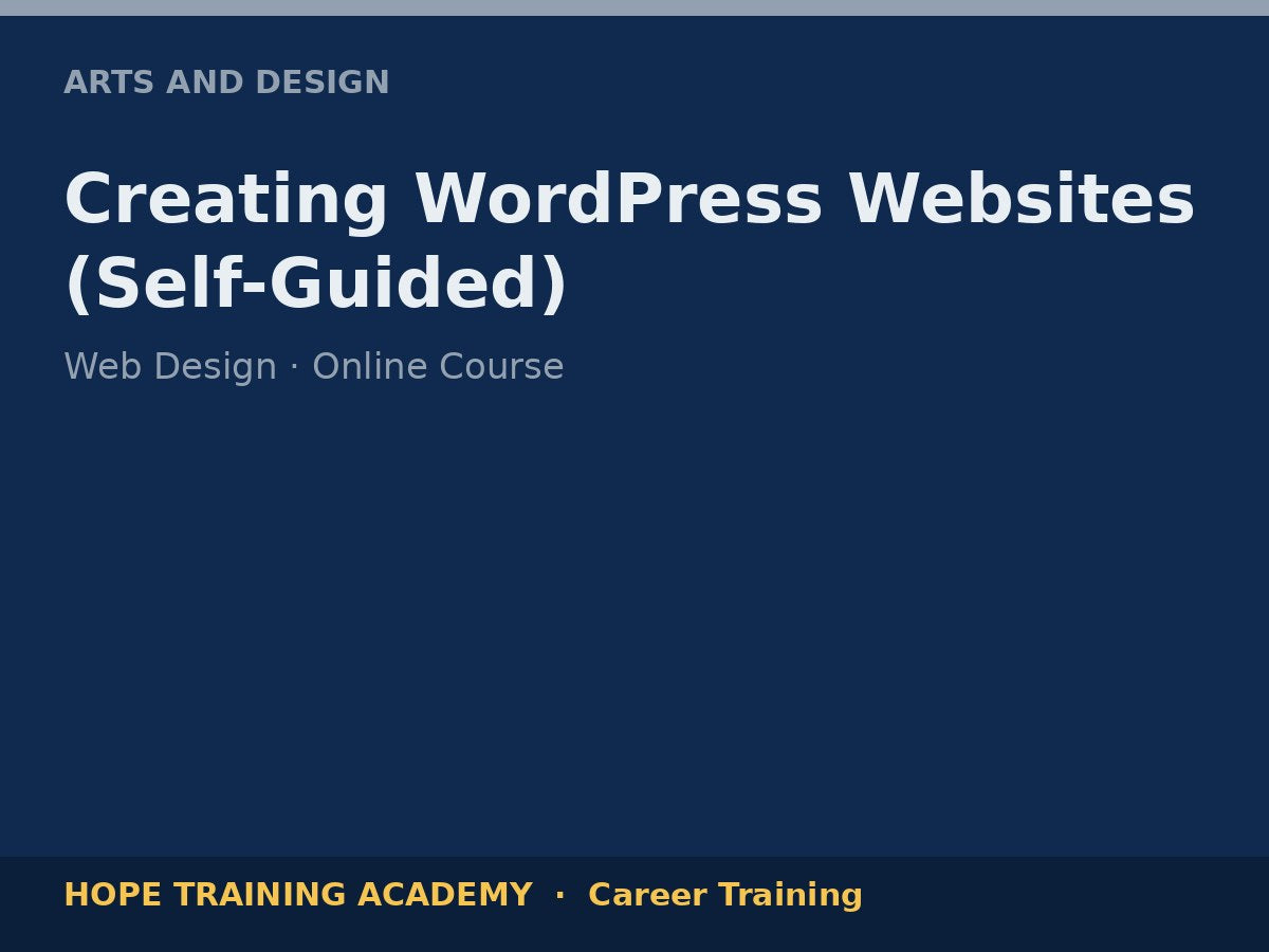 Creating WordPress Websites (Self-Guided)