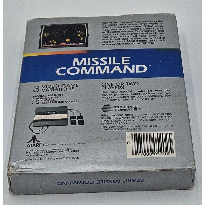 Missile Command — actual item photo