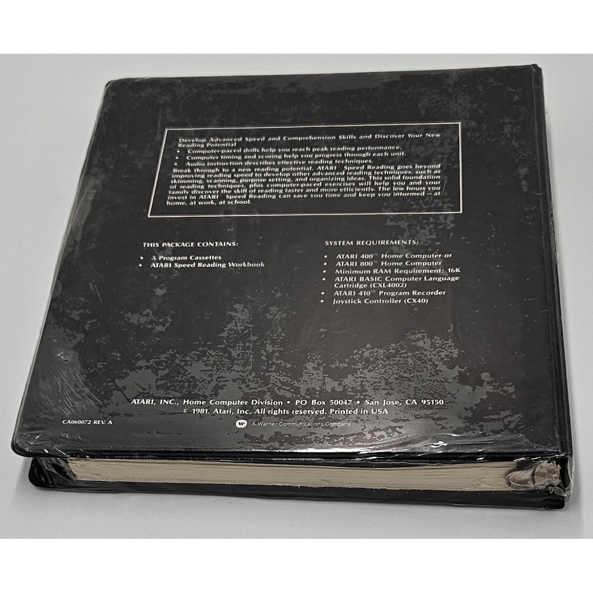 Atari Speed Reading — actual item photo
