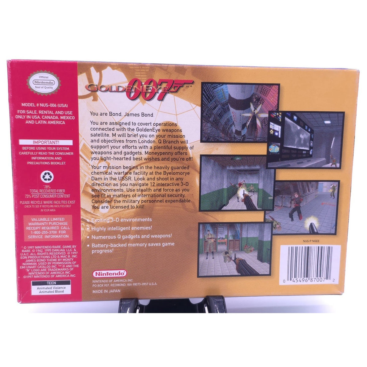 GoldenEye 007 Nintendo 64 Pristine CIB Complete High Grader — actual item photo