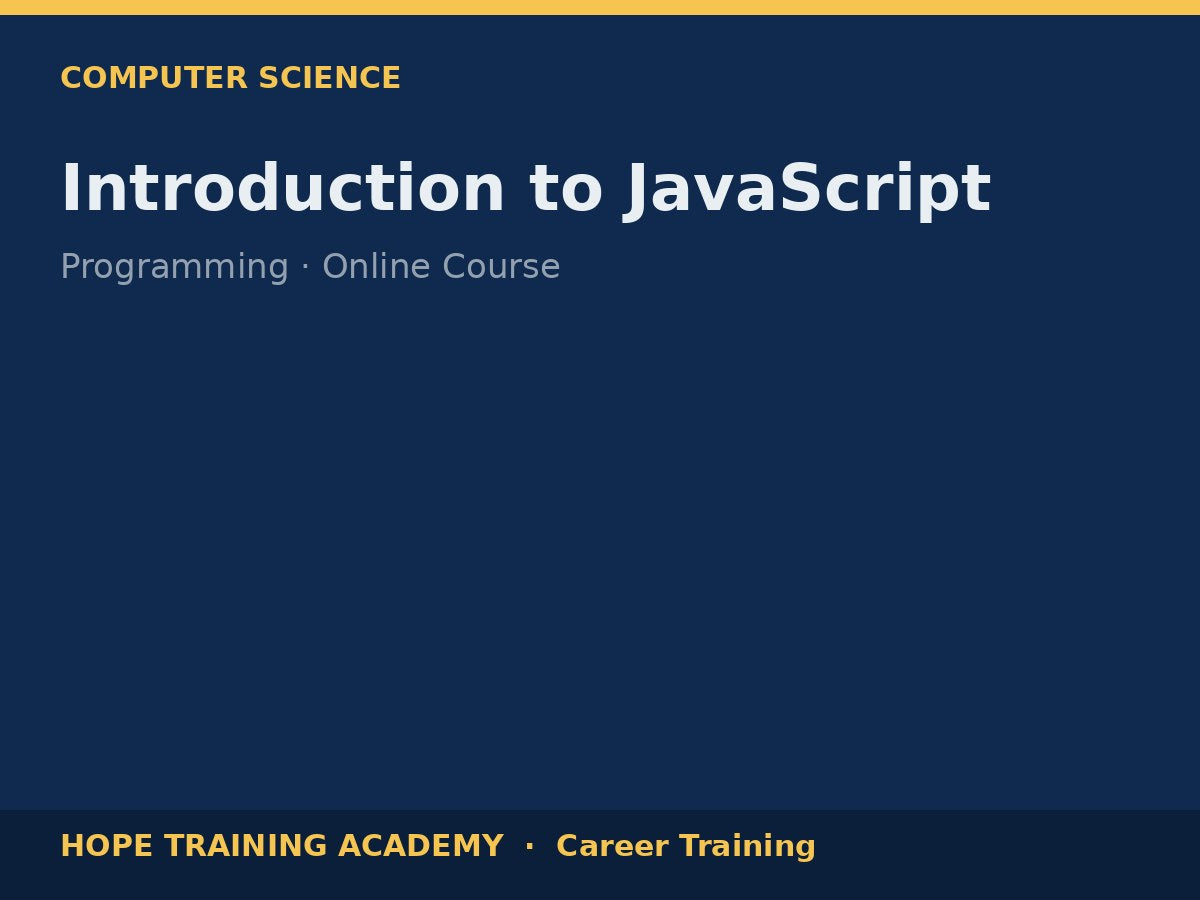 Introduction to JavaScript