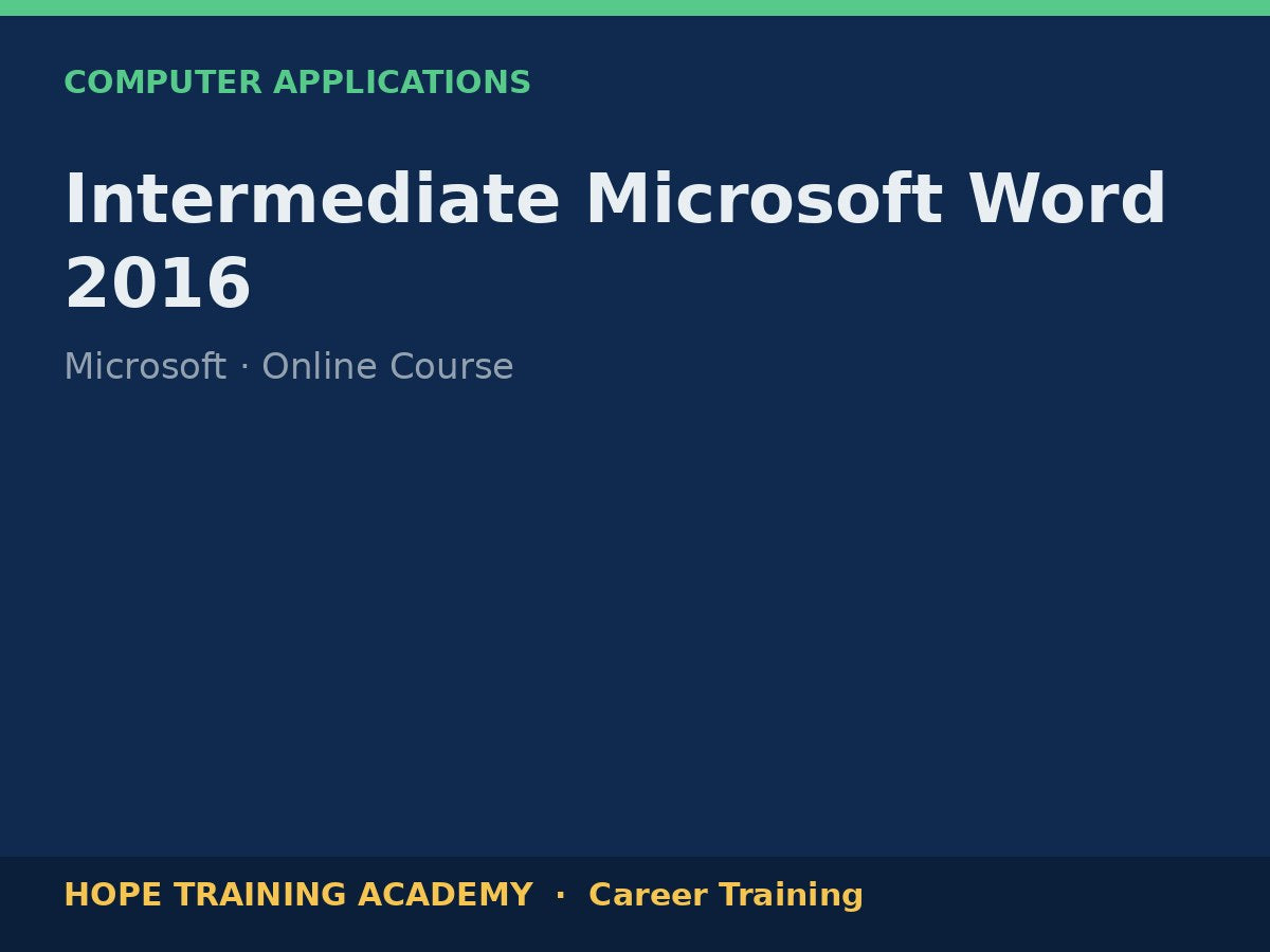 Intermediate Microsoft Word 2016