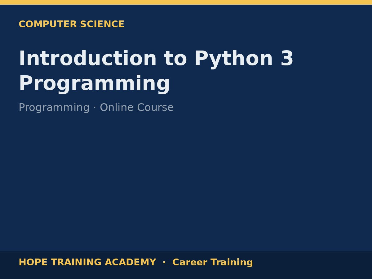 Introduction to Python 3 Programming
